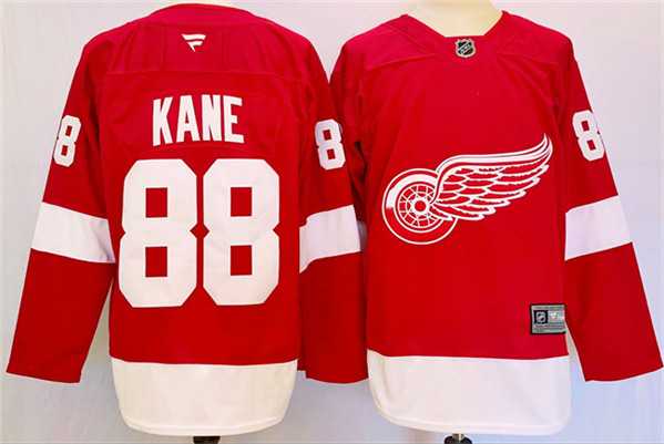 Mens Detroit Red Wings #88 Patrick Kane Red 2024-25 Stitched Jersey